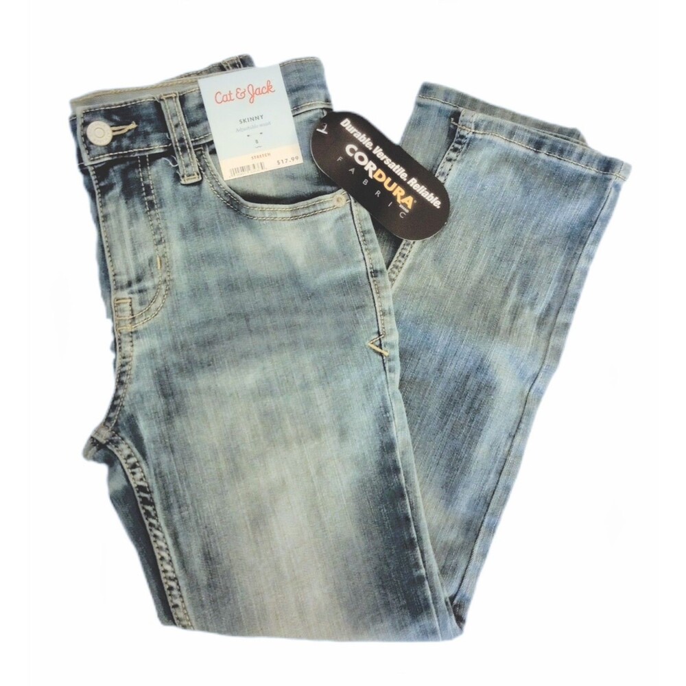 NWT Cat&Jack Skinny Stretch Jeans sz 8 Girls Youth Adjustable Waist